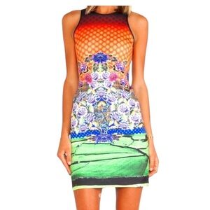 Clover Canyon "Newgrange Clover Pastures" Neoprene Sleeveless Dress S